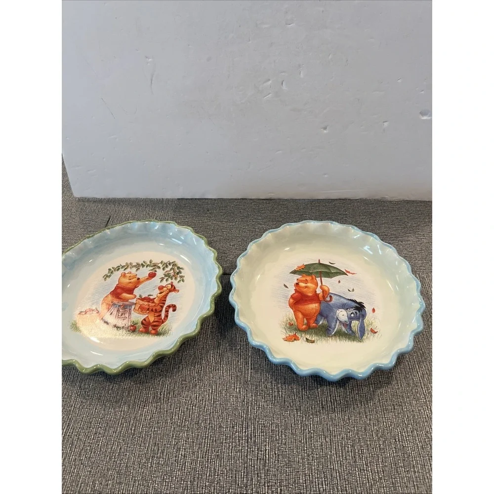 2 Disney Winnie The Pooh‎ Autumn Leaves Pie Plate Pooh And Tigger Picking Apples